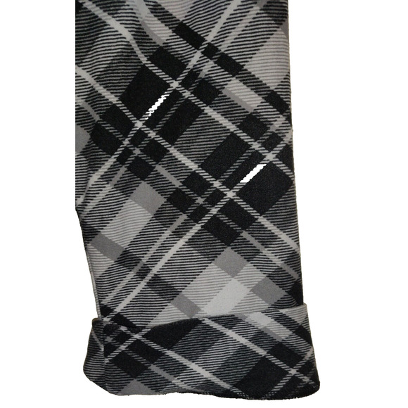 Plaid Flannel Shirt Dress BLACK & WHITE Plus Size 3X ALLISON BRITNEY Very Soft - Picture 7 of 16